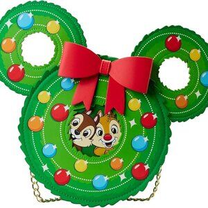 Loungefly Disney Chip & Dale Wreath Crossbody Bag